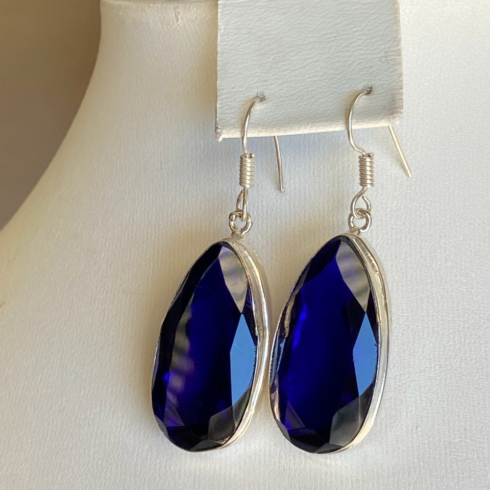 💥 Dark Blue Topaz earrings 💥